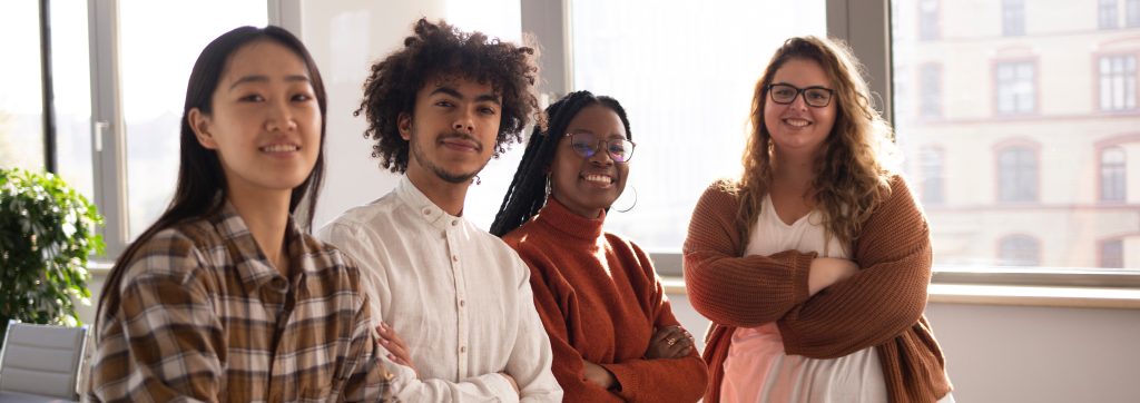 Image of a racially diverse group of college students